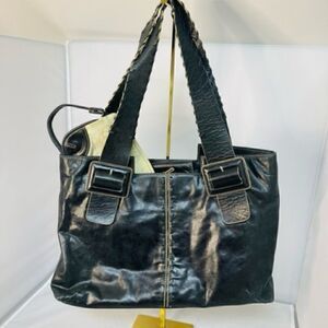 Franklin Covey Black Leather Laptop Computer Planner Binder Bag Case Purse 10" b